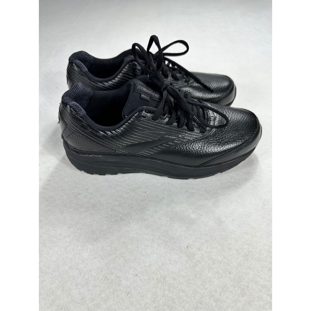 Brooks Addiction Walker 2 Black Leather Walking Shoes Womens 8.5 1203071B072